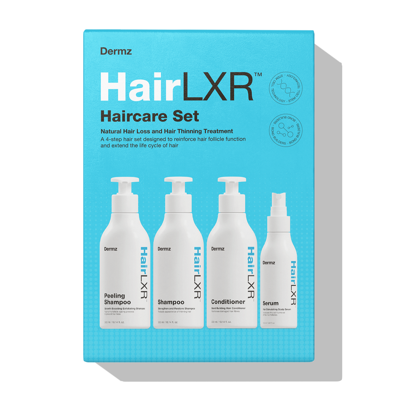 4-Step HairLXR Set For Hair Loss, Thinning And Oily Hair