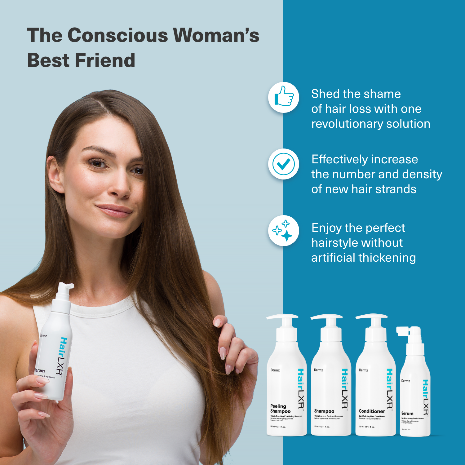 4-Step HairLXR Set + FREE Head Brush