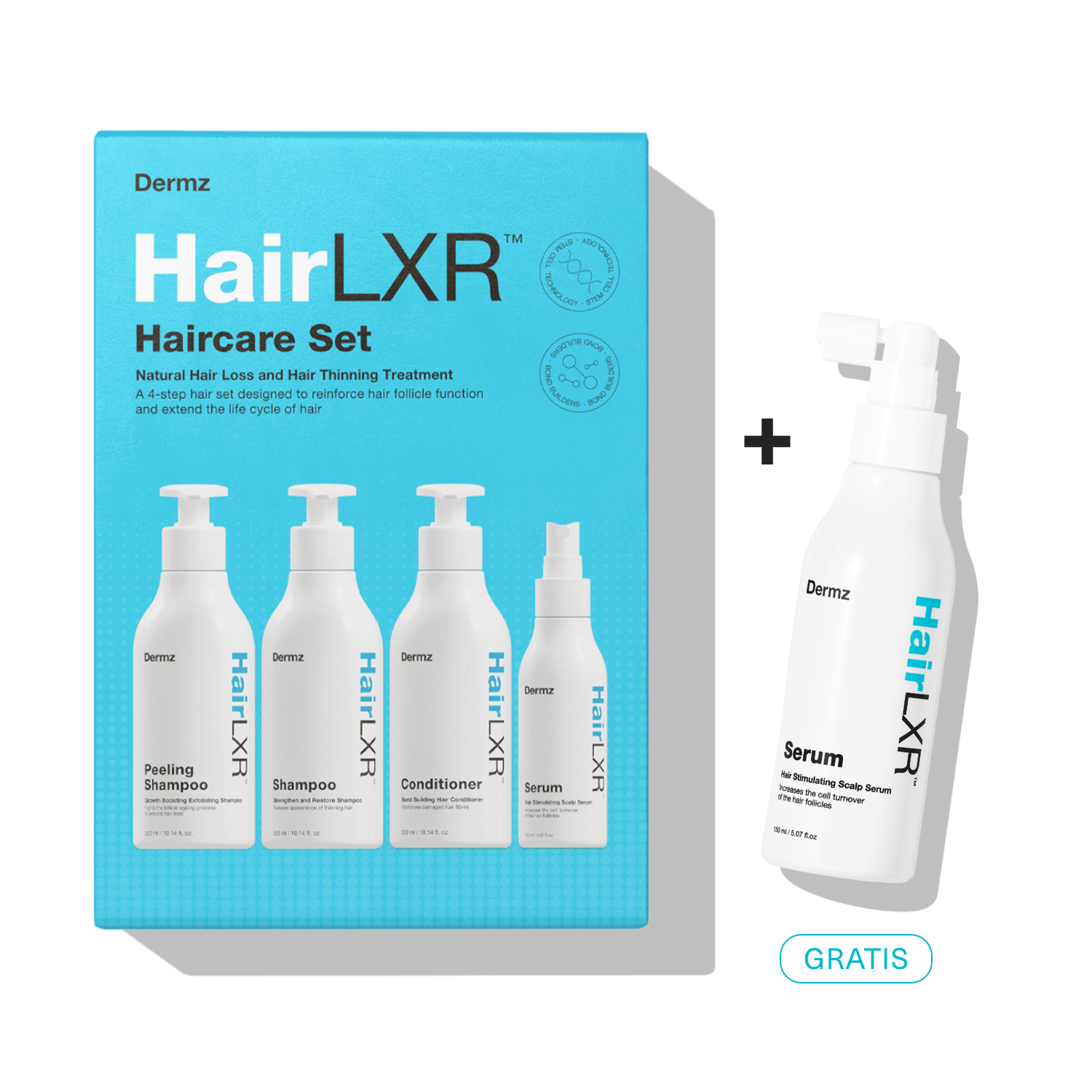 4-Step HairLXR Set + Free Extra Serum