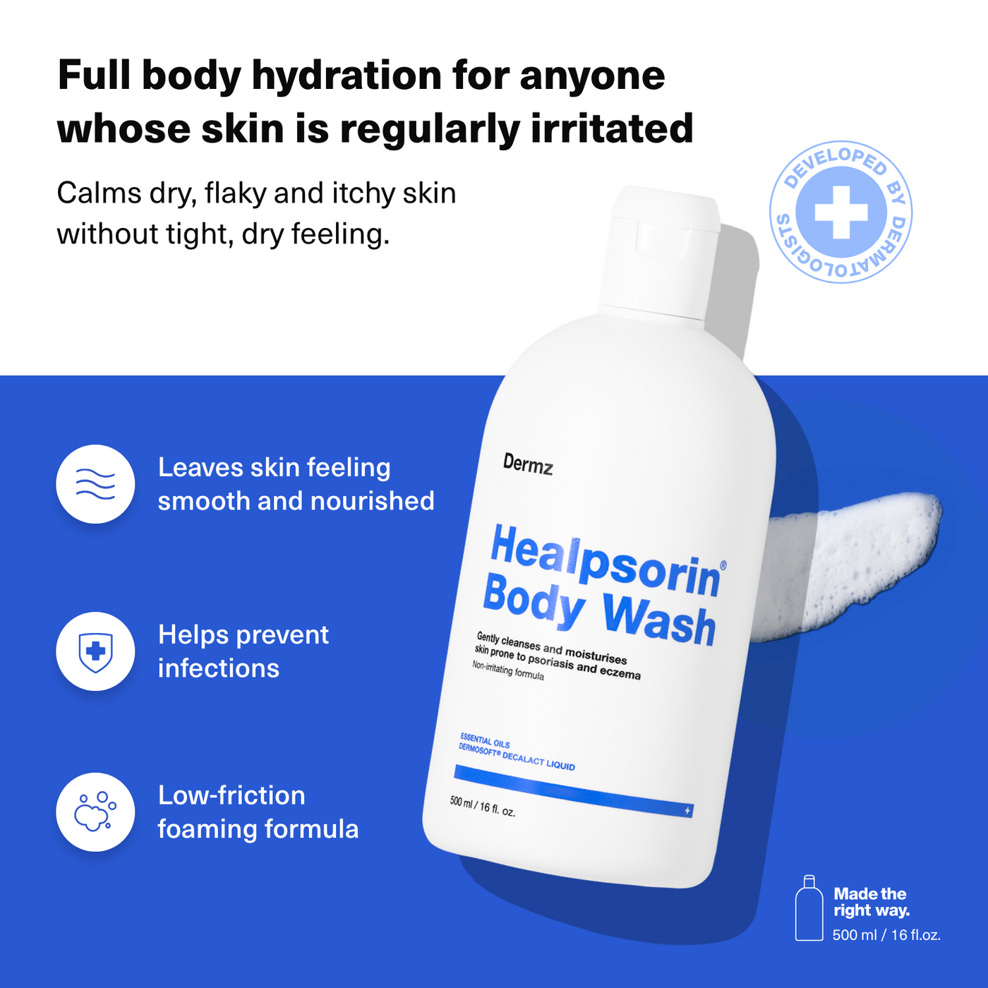 Healpsorin Body Wash for Psoriasis, Eczema and Dry Skin Symptoms 500ml