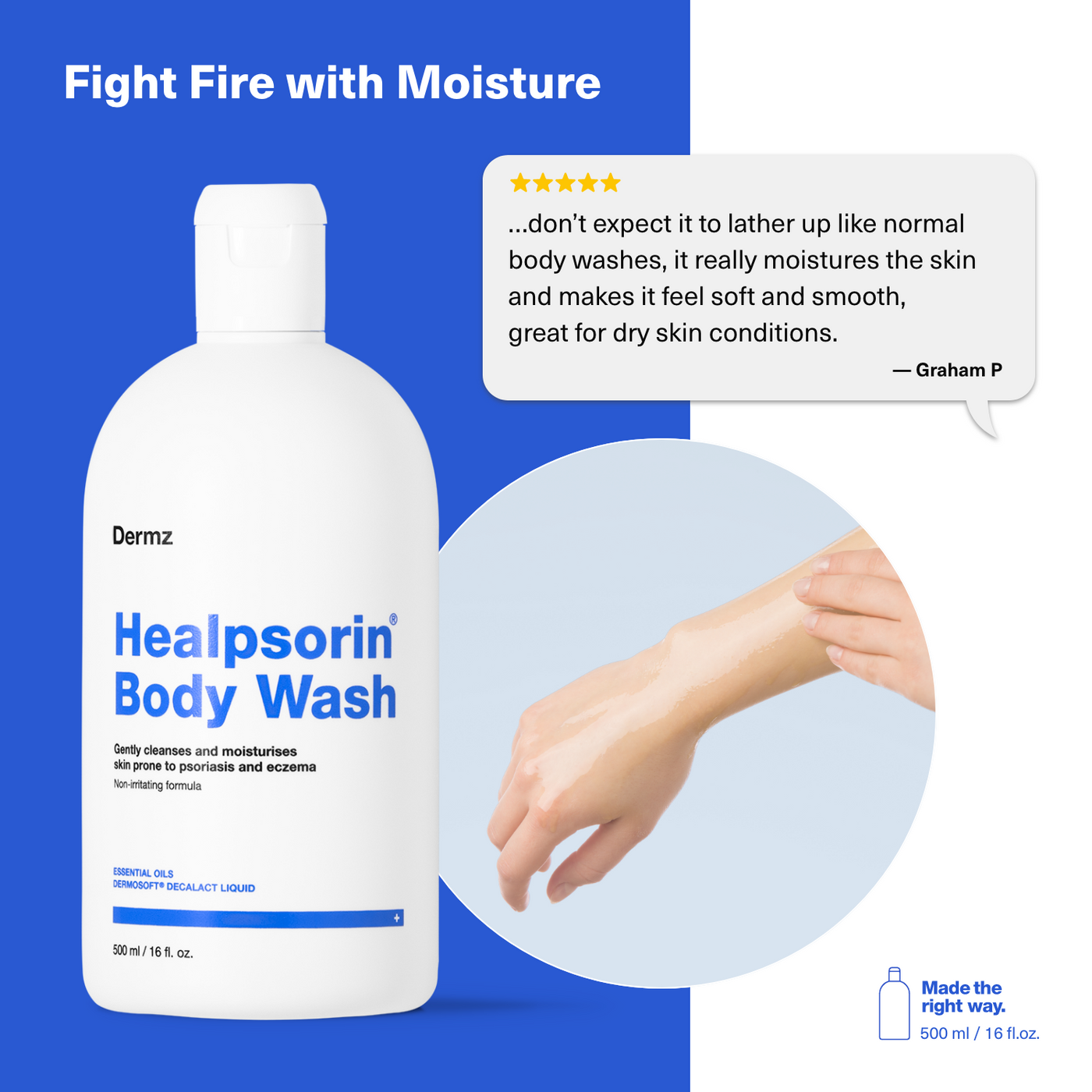 Healpsorin Body Wash for Psoriasis, Eczema and Dry Skin Symptoms 500ml