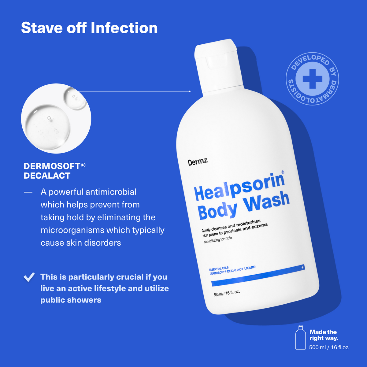 Healpsorin Body Wash for Psoriasis, Eczema and Dry Skin Symptoms 500ml