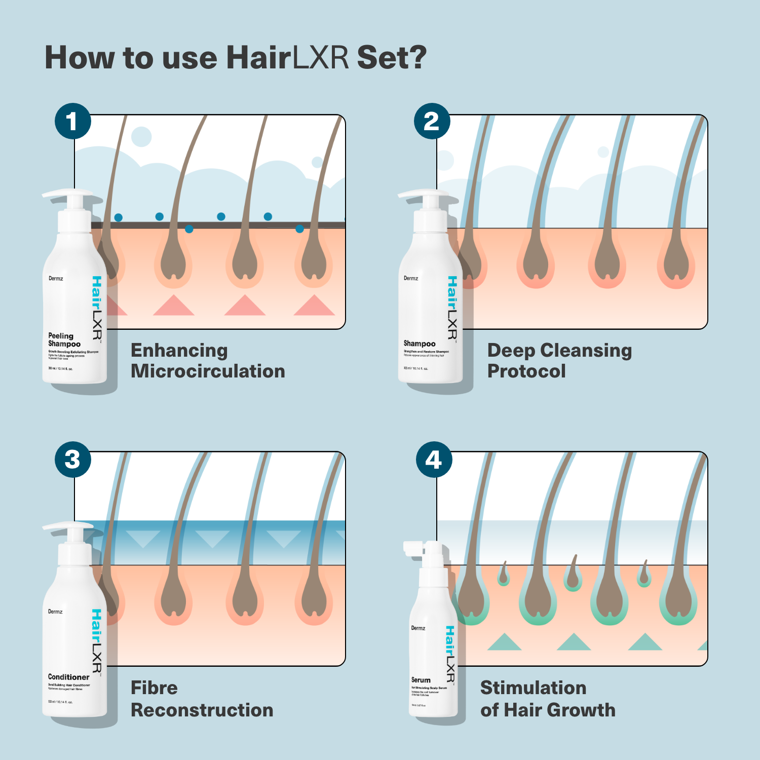 4-Step HairLXR Set